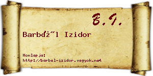 Barbél Izidor névjegykártya